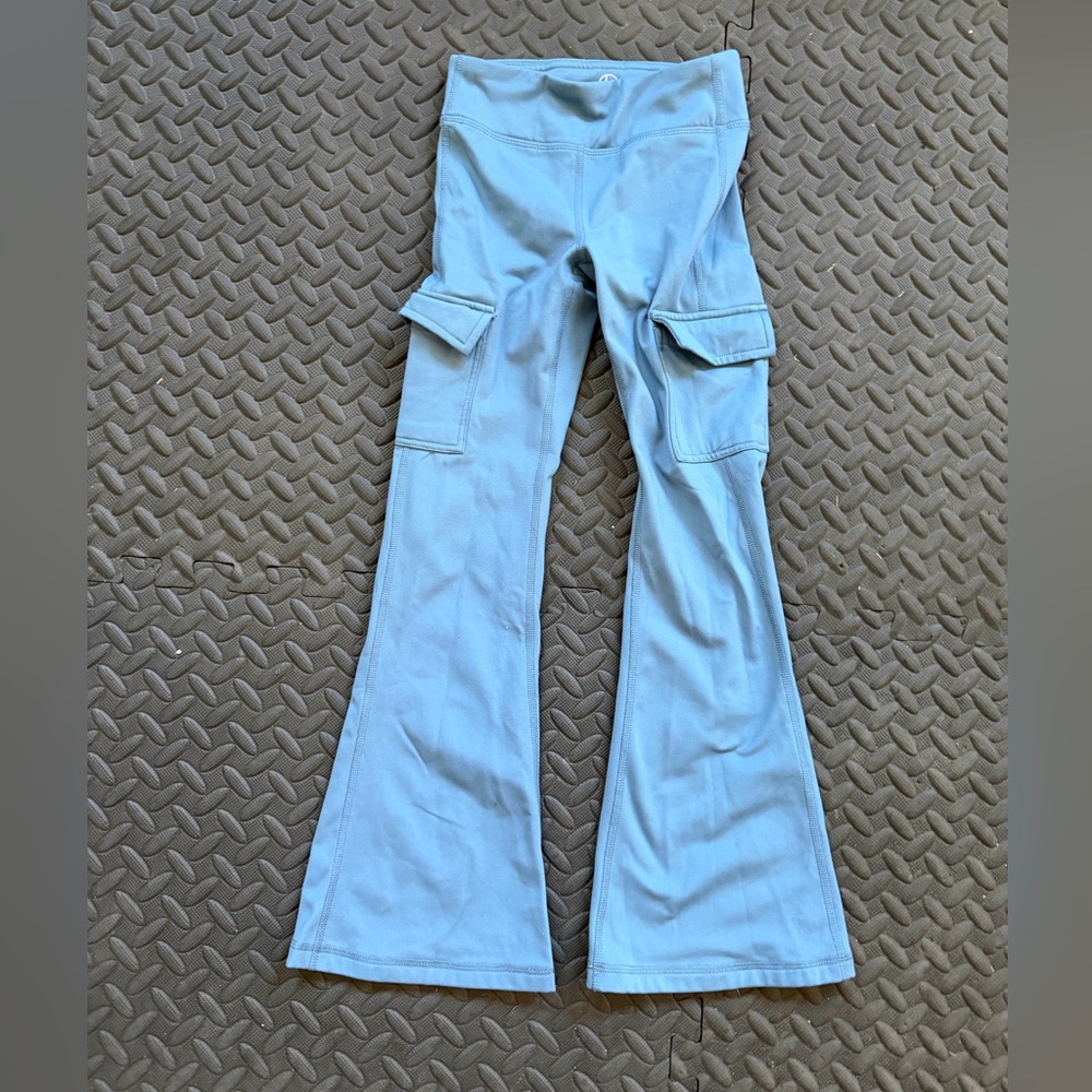90 Degree By Reflex Girls Blue Everyday Flare Leggings